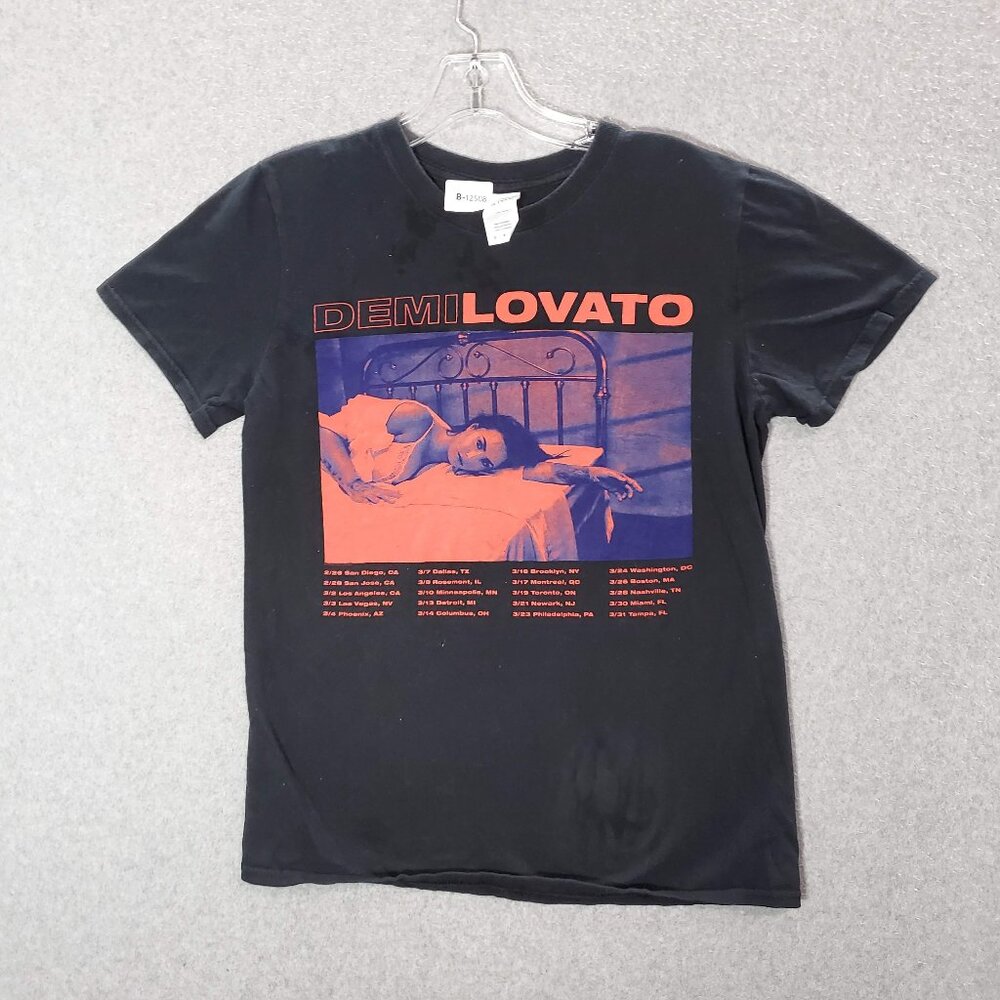 Demi Lovato Men Shirt Small Black Tour Graphic Crew Neck Short Sleeve Tee READ